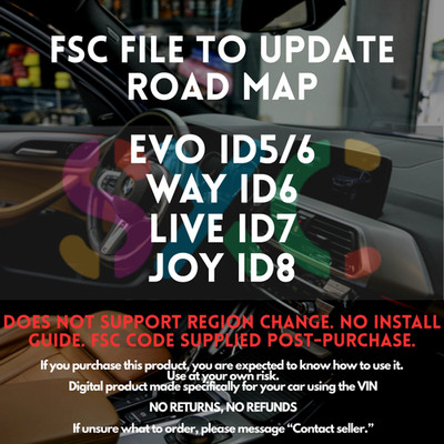 FSC Code for BMW MINI   Road Map Update   EVO ID5/6, WAY ID6, LIVE ID7, JOY ID8