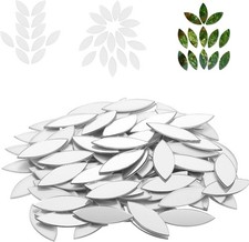 Leaf Shape Small Mirrors for Crafts, 200pcs 0.5x1 Inch Craft Transparent
