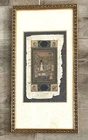 Vintage Miniature Court Scene in Mughal Style Framed Watercolor Ink Art