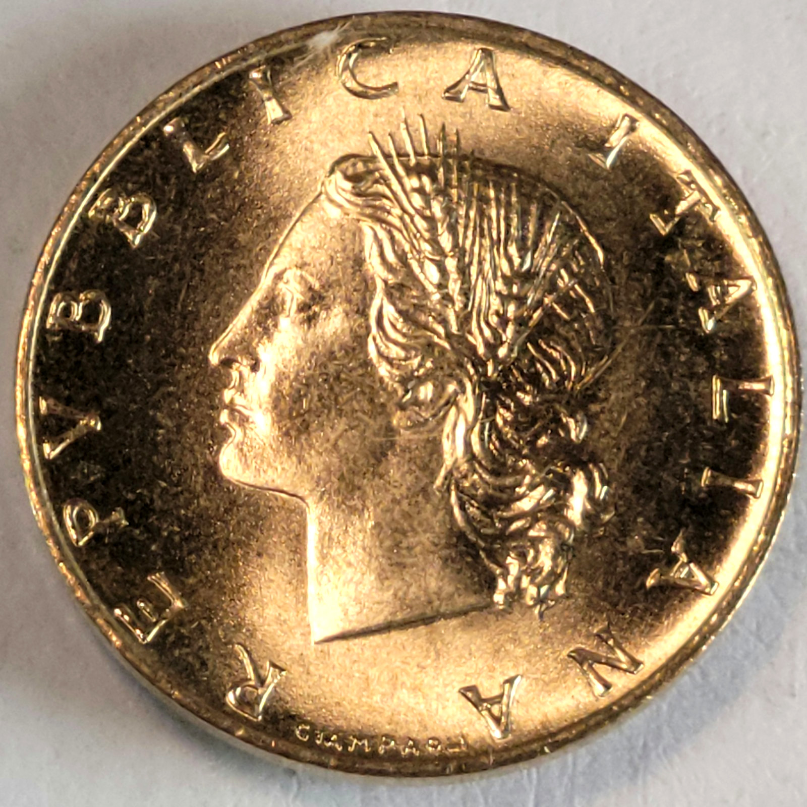 1994 20 Lire Italy Coin KM#97 21.25MM Beautiful Luster Brilliant Uncirculated