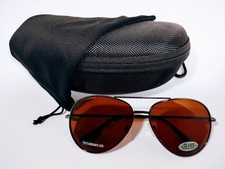 Aviator Sunglasses W/Gun Metal Spring Temple Frame  Copper Polycarbonate Lenses