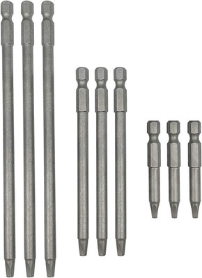 Set of 9 Pieces Magnetic SQ2 Square Head Screwdriver Bits 1/4 Inch Hex Shank Squ