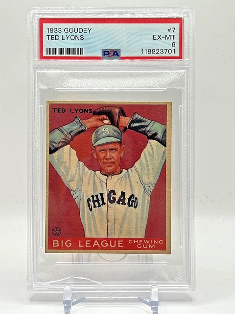 1933 Goudey #7 Ted Lyons PSA 6 HOF - Chicago White Sox (Case Cracked/See Photos)