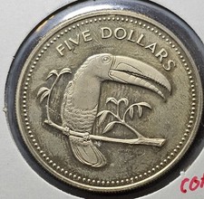Belice 1975 5 dólares prueba escaso bajo acuñación