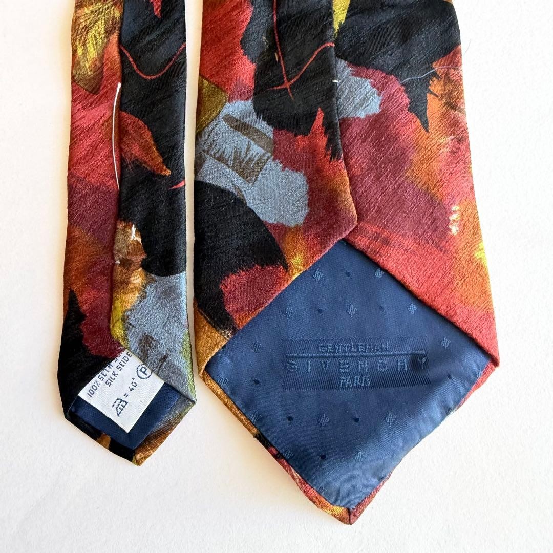 GIVENCHY Abstract Pattern Red/Orange Silk Tie All… - image 6