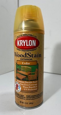Krylon Exterior Semi-Transparent Wood Stain 3601 CEDAR 12 oz- Discont. - NEW