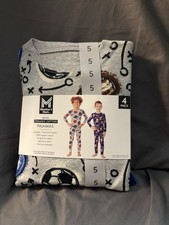 NWT Member  s Mark Boys 4-Piece Organic Cotton Pajama Set Sz 5 SKU TR118