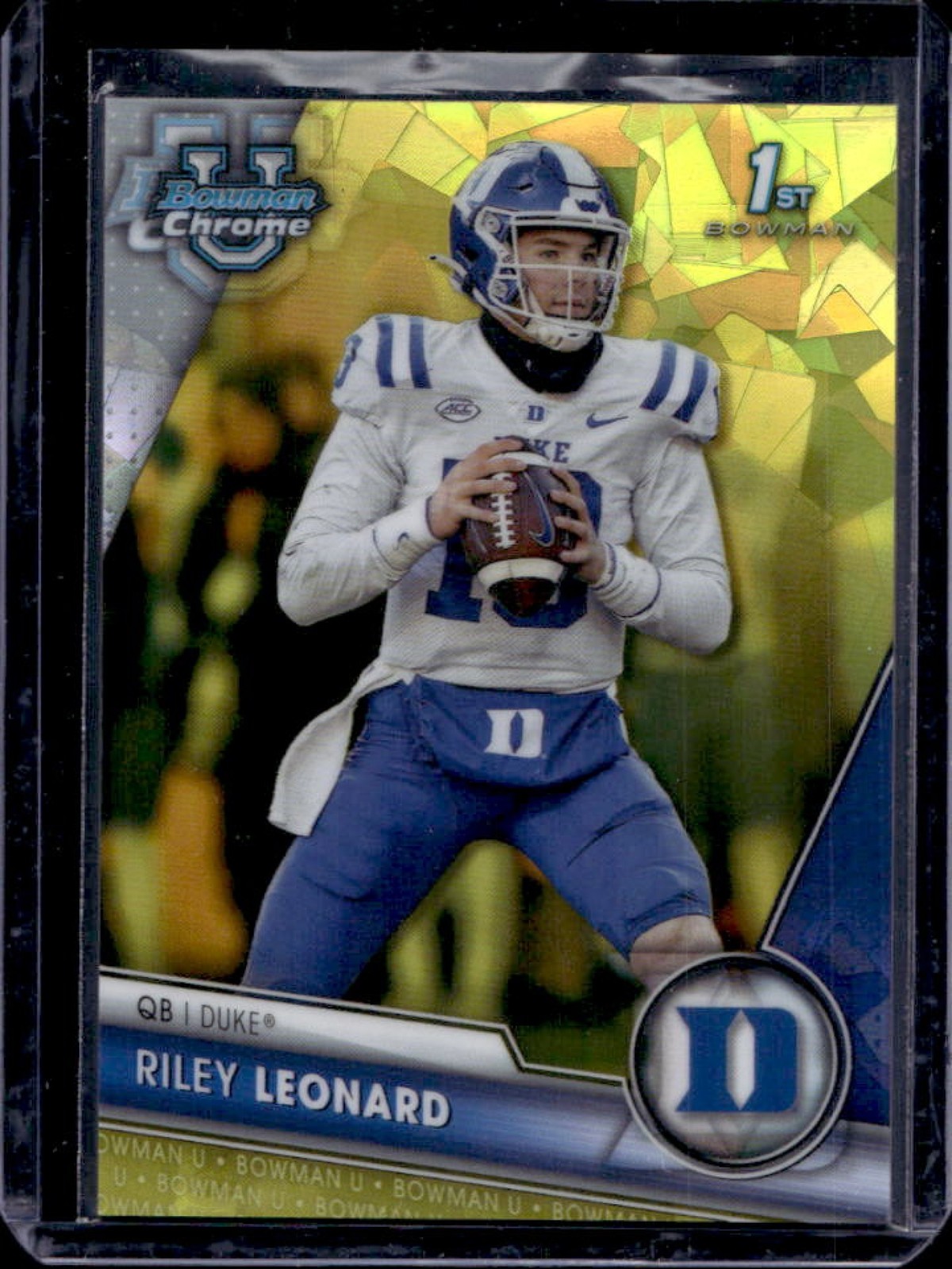 2023 Bowman U Chrome Sapphire Riley Leonard Refractor Yellow #49/75