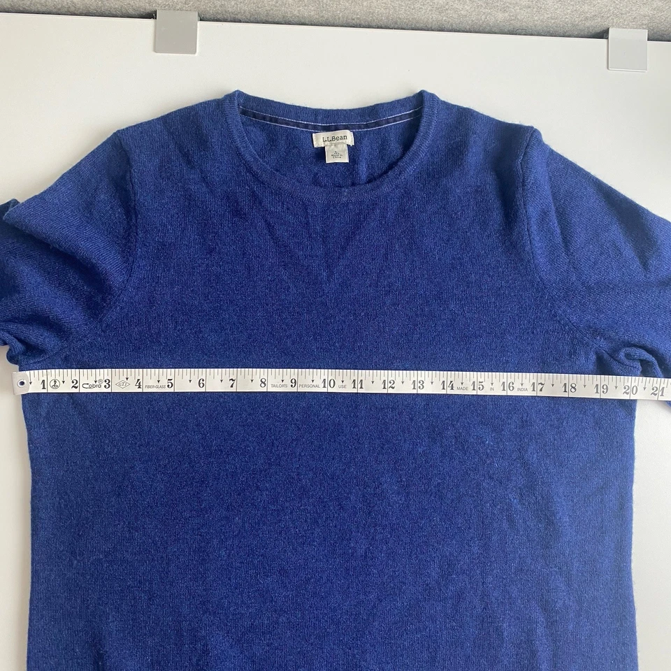 Suéter LL Bean Para Mujer Clásico Cachemir Cuello Redondo Manga Larga Azul Talla Grande Foto 4 de 4