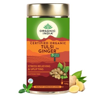 A TATA Product - Organic India Tulsi Ginger Tea - 100g