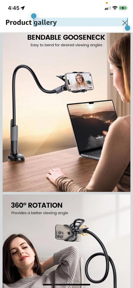 Lamicall Gooseneck Phone Holder for Bed - Cell Phone Mount Clamp Clip USED - Image 3 of 4