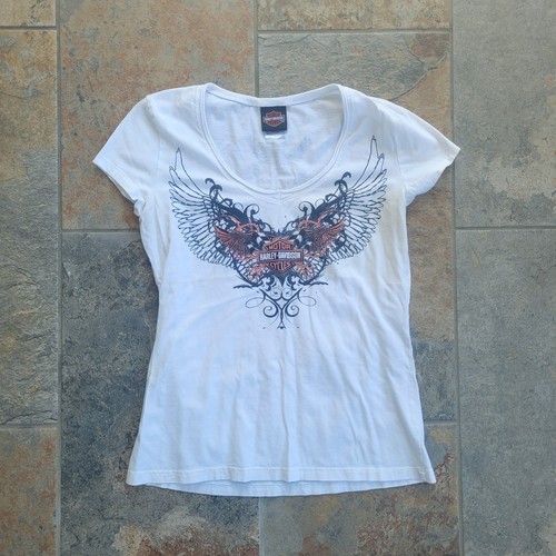2012 Harley Davidson T-shirt Women Size Large White Short Sleeve Orlando FL - Picture 2 of 7
