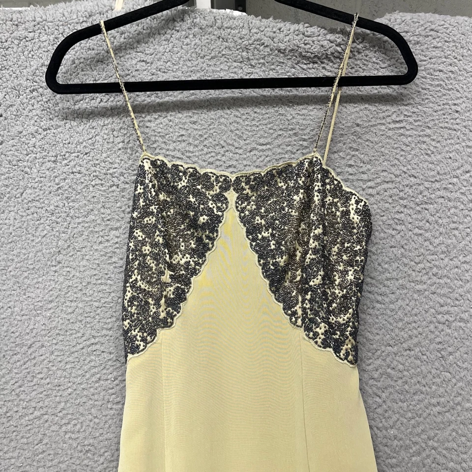 Vtg Lille Rubin Beaded Dress Womens 4 Green Fairy Whimsical Long Whimsygoth Y2K - Image 2 of 4