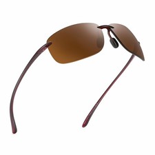 Sport Sunglasses for Men Women TR90 Rimless Frame for Running Fishing Cycling...