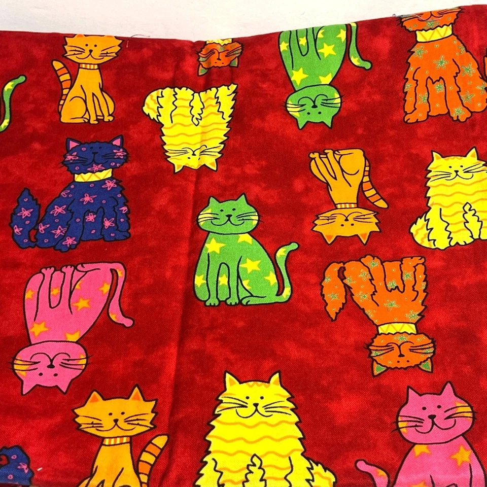 Blank Textiles Red Colorful Cats Quilt Fabric 2 pieces 1 yard each - Image 3 of 4