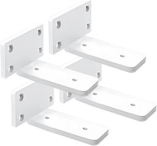 4 Pack Shelf Brackets White 4 Inch Floating Shelf Bracket 1/5 inch Thick Heav...