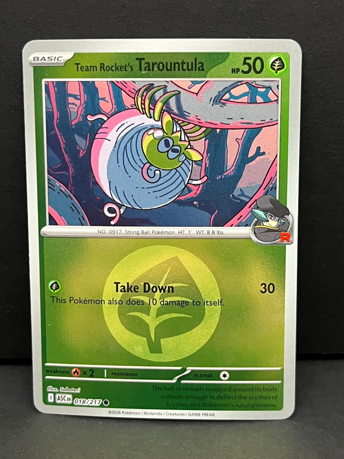 Team Rocket's Tarountula Energy Symbol Pattern 18/217 Ascended Heroes Pokemon NM