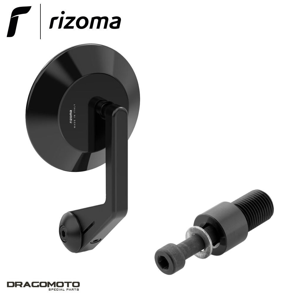 Miroir excentrique Rizoma BS147B en aluminium usiné CNC Noir
