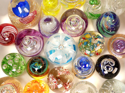 Glas Briefbeschwerer Mehrfarbig Murano Stil Multi Auswahl Kontrollierte Blase
