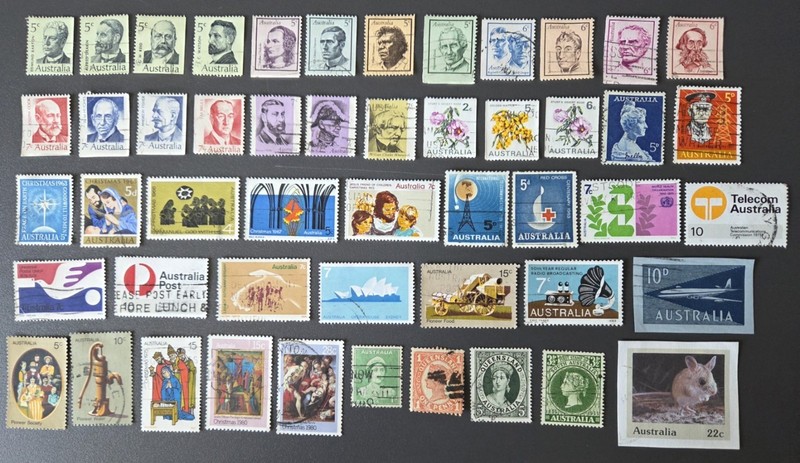 Australia/Queensland 50 used stamps, partial sets, sheet & definitives as shown