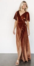 Baltic Born Meghan Velvet Wrap Spice Maxi Dress 3XL