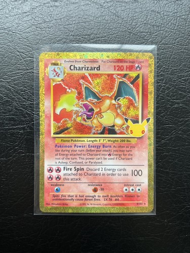 NEW Pokemon 30th Anniversary Charizard 4/102 Base Set Holo GOLD BORDER CHARIZARD