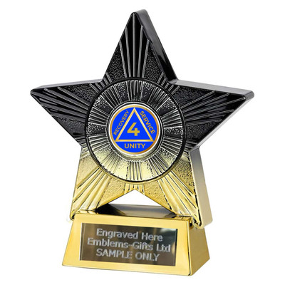 AA 4 Jahre Sober Award (St20) 140 mm Stern Trophäe graviert gratis