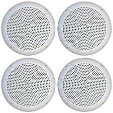 4x Connexx SPM5C 5.25" 20 Watts Polycone Audio White Marine RV Speakers