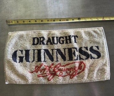 Guinness Collectible Draught Beer Towel White Red Breweriana Bar Pub Decor