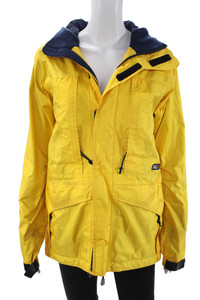 RLX Ralph Lauren Women Yellow Windbreaker Drawstring Nylon Size M