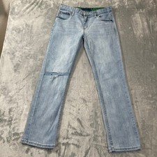 Levis 511 Slim Fit Boys Jeans Light Wash Distressed Blue Size 18 Reg 29x31