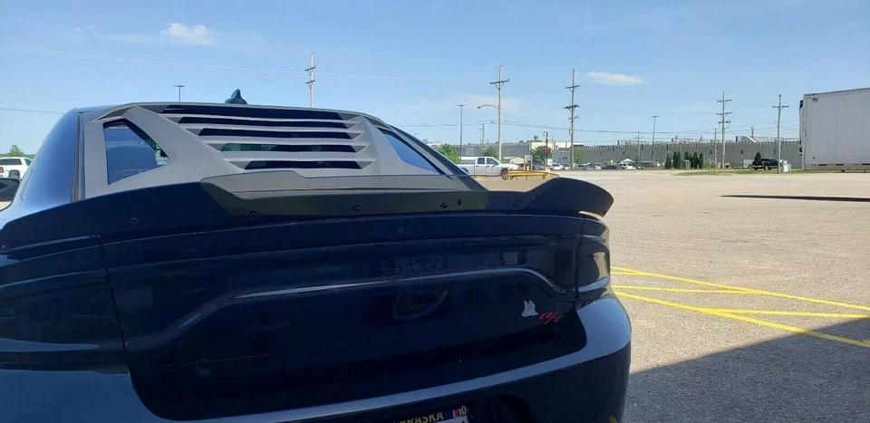2 Pcs BK Decklid Spoiler Gurney Flap Wicker bill Fit 15-23 Charger SRT Hellcat - Image 4 of 4