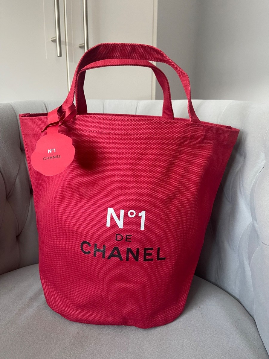 CHANEL BEAUTE Novelty cotton Tote Bag N°1 DE Red camellia | eBay