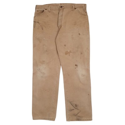 DICKIES Carpenter Jeans Relaxed Fit Braun Denim Hose Herren Workwear W36 L30