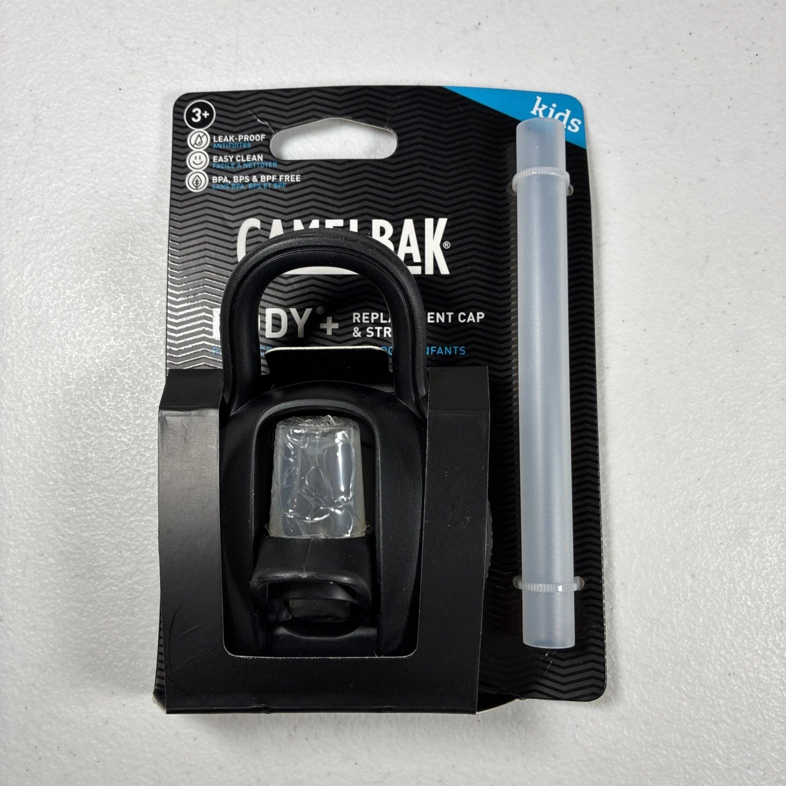 NEW Camelbak Eddy + Kids Black Replacement Cap & Straw
