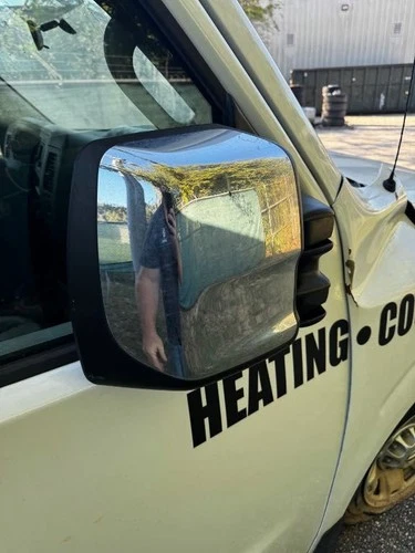 Used Right Door Mirror fits: 2014 Nissan Nv 2500 Power chrome w/o extending tow