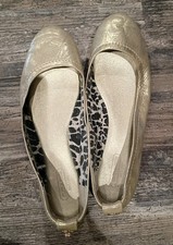 Coach Gold Metallic Ballet Flats Size 7.5 Women's with Callout