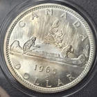 NICE 1965 Canada Silver Dollar Coin .800 Fine Voyageur Canoe Uncirculated