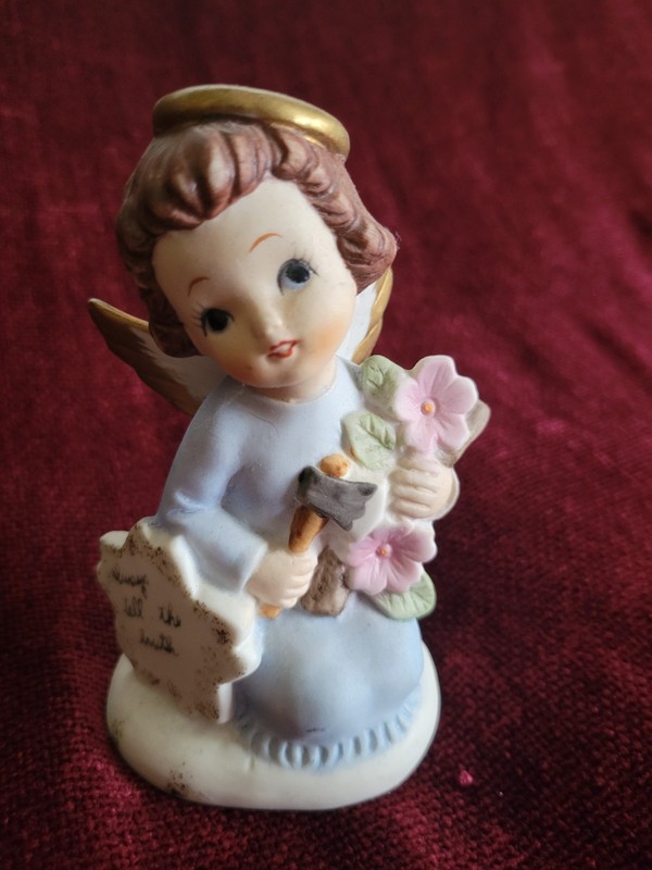 Vintage Lefton Napco Fine A Quality Japan Angel Girl Figurine Tell Truth Kitsch