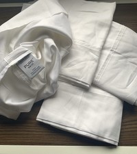 2 PURE Cotton King Pillow Cases Crisp White Soft Linen Bedding