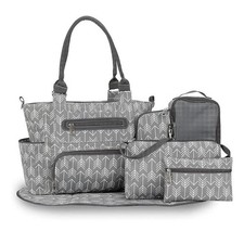 Baby Nappy Diaper Bags Set for Mom Dad Mummy Handbags - Dark Gray - One Size ...