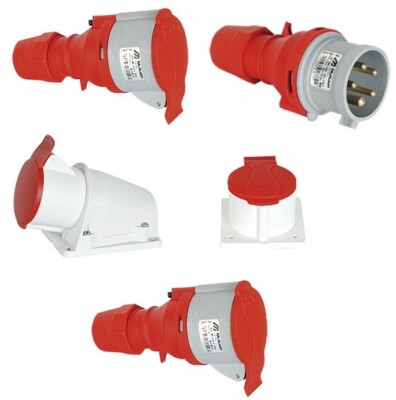 CEE NORM 5X16 A 5X32 A IP44 5-POLIG STECKER WANDSTECKDOSE KUPPLUNG STARKSTROM