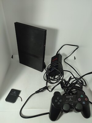 Playstation 2 Slim Komplett SCPH-75004 Mit Controller Kabel Original Schwarz