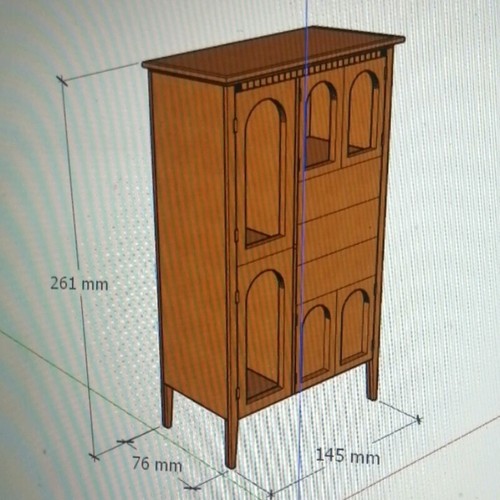 1/6 Scale 1/12 Scale Dollhouse Miniatures Furniture Wardrobe Cabinet Unfinished - Picture 5 of 8