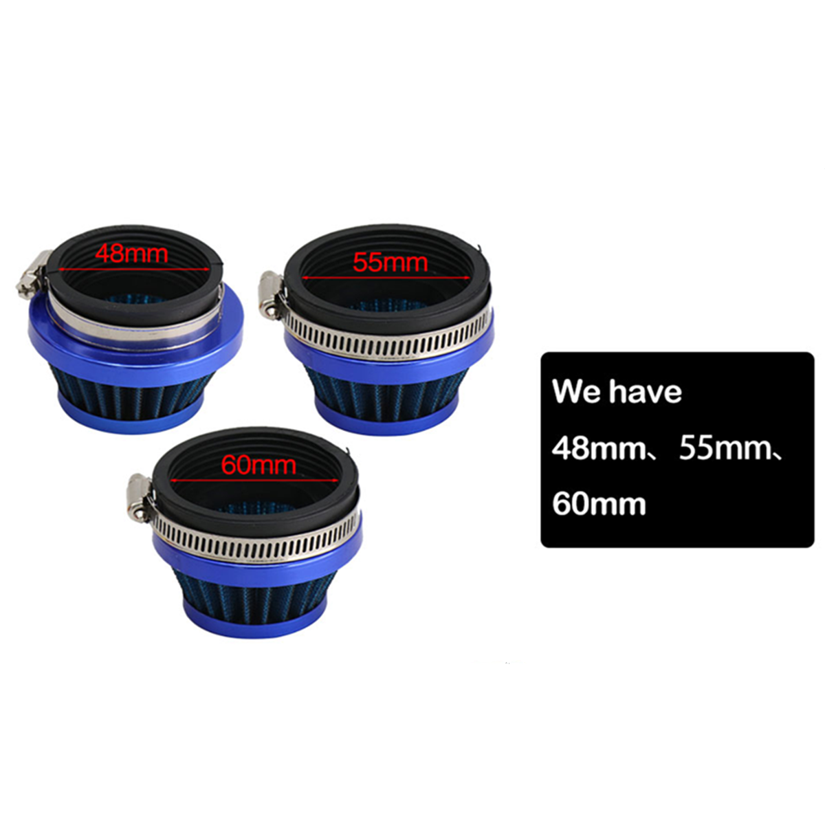 55mm Air Intake Filter Cleaner Blue Fit For PWK 32mm 34mm - Foto 14