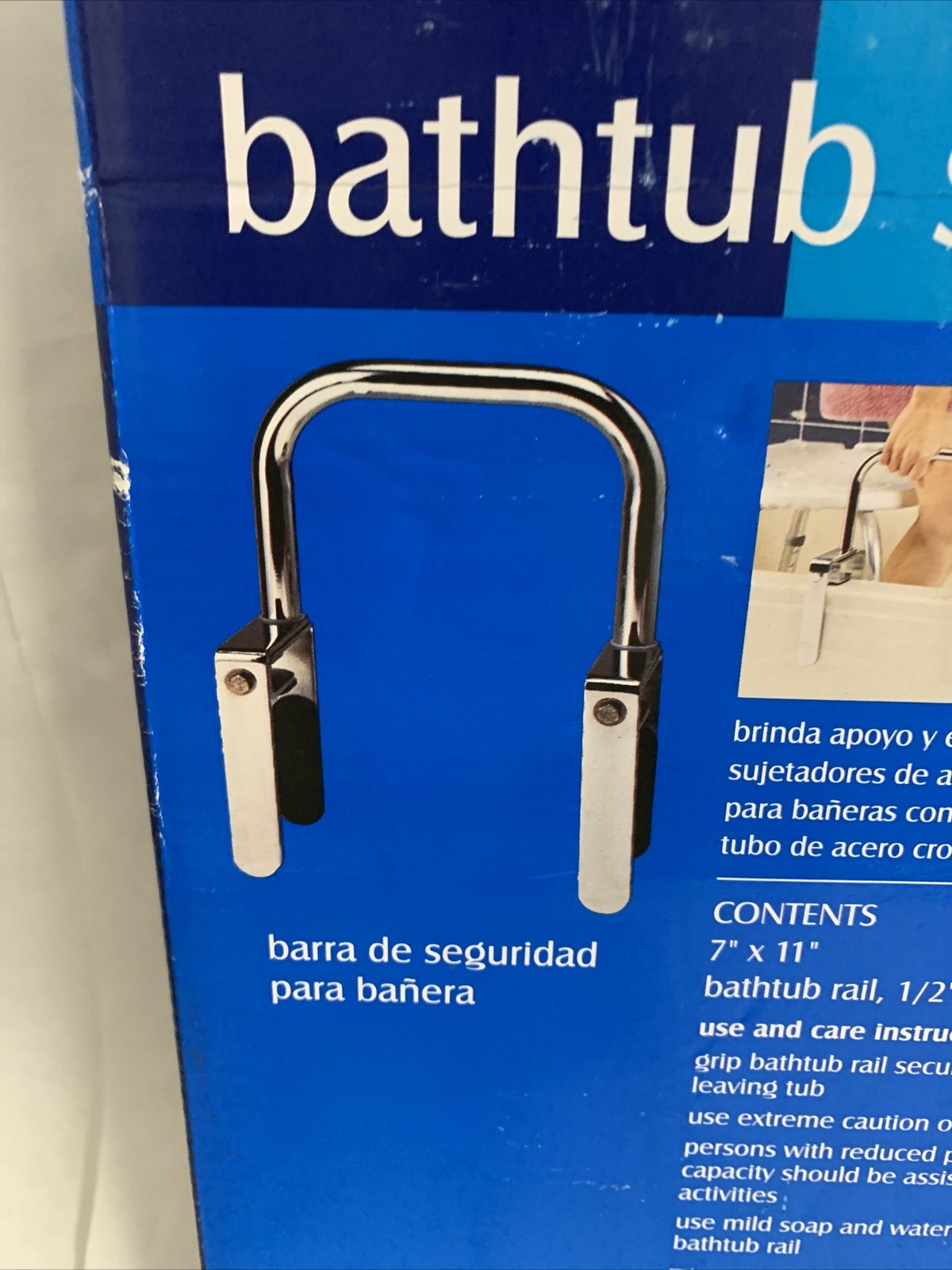 BathTub Safety Rail Grab Bar Tub Carex B20100 Bathroom Chrome Support