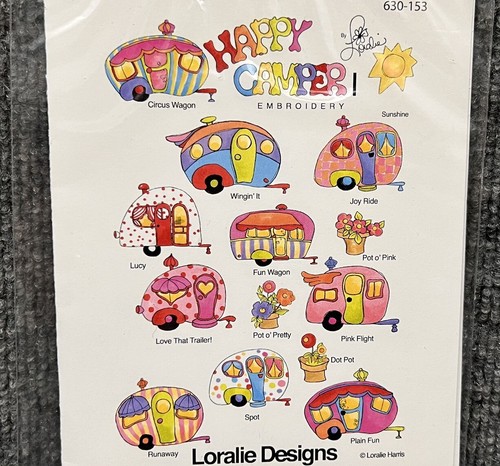 New Loralie Designs Happy Camper I Machine Embroidery CD 14 Designs 630-153 - Picture 3 of 4