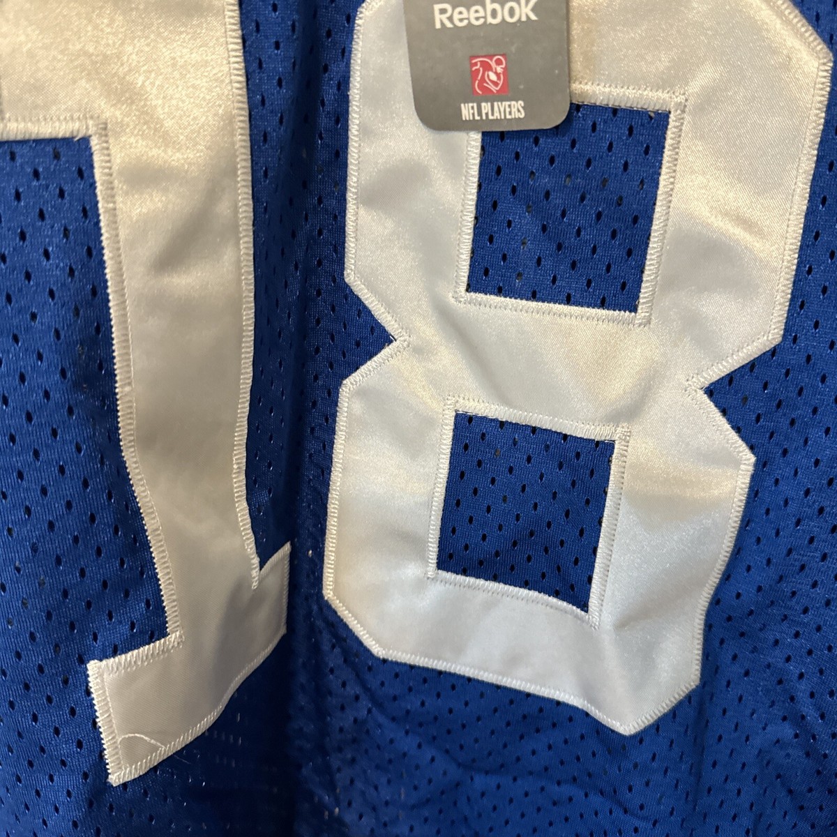 MANNING #18 JERSEY REEBOK SHIRT STITCHED NFL ONE FIELD BLUE