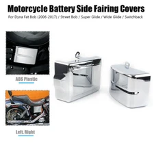 Chrome Left Right Battery Side Fairing Cover For Harley Dyna Low Rider 2006-2017