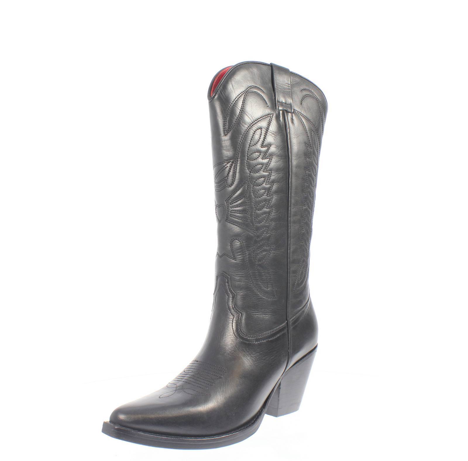 883 Stivali Texani в Пелле Неро - Талья, 37 [23 см] Скарпе Донна Стивали